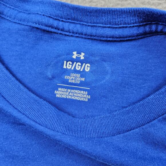 Under Armour Basketball Hoop Shirt Big Boys Size L Blue - Picture 2 of 8